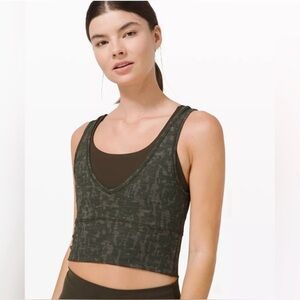 Lululemon Power Pivot Tank Crop Tough Heathered Black Asphalt Grey Size 8